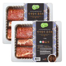 [오늘고기] (1월사은품 증정)멍석말이돈구이 1.5kg+1.5kg 양념 돼지갈비 맛 간장맛, 2개, 1.5kg
