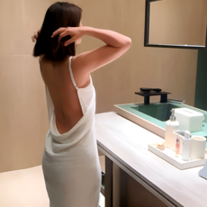 [여름 순면 거즈 샤워가운] 스파 호텔 골프 목욕가운 랩가운 찜질방 온천 수영장용 홈웨어 실내가운 부드러운 코튼 여성용, 1개, S size 화이트