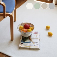 더프리그 먼지없는 이지케어 워셔블 사계절 셔닐 단모 거실 러그, 그린