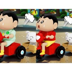 蠟筆小新發條盲盒動感新生活爬行玩具手辦兒童七夕生日禮物, 彩盒【單車載小白】紅衣+睡衣, 1個