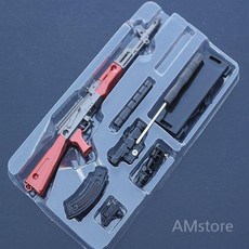 총기 다이캐스트 모형 합금 저격총 소총 24종 AK 에땁 그로자 스칼 브스스 스크스, 20cm/AKM, 1개