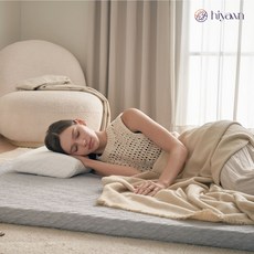 하이얀 허리편한 고밀도 하품토퍼 6cm 사계절 내내 일체형 고밀도 메모리폼 매트, 화이트