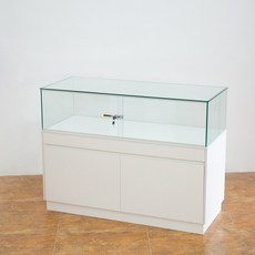 화이트 유리 쥬얼리 쇼케이스 귀금속 악세사리 진열장, 화이트 80x50x90cm 슬라이딩
