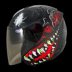 Nikko N-557 大罪暴食 毒牙3.0 半罩安全帽 夜光 台灣製造, 1個