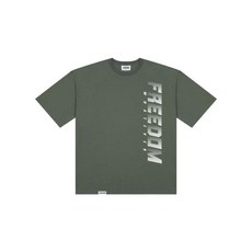 프리덤 FREEDOM 사이드 로고 티셔츠 (카키/화이트) 143902