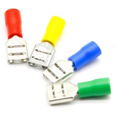 100PCS FDD2-250 16-14 AWG 커넥터 용 여성 절연 전기 압착 단자 케이블 와이어, 01 100pcs, 03 Red