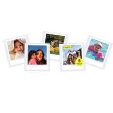 CAIYOULE 폴라로이드 고용 자석 사진 프레임 고와 호환되는 냉장고용 인스턴트 필름 포켓 마그네틱 투명 커버가 있는 냉장고 5.3 x 6.6cm2.12 2.62인치 5팩, 2.12*2.62 Inch 5 Pack, 화이트