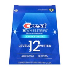 크레스트 3D 화이트 스트립스 치아미백 키트 1시간 익스프레스 레벨12, 10개