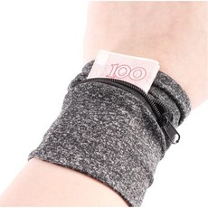 비엘스키 손목 수납 파우치 가방 손 보호대 지갑 지지대 밴드 땀밴드 러닝, 1개, 그레이 GD12853