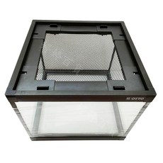 奧圖 OTTO 爬蟲缸 全強化玻璃 鋁框 塑膠框 爬蟲箱 台灣製造 兩棲爬蟲適用, 1個, 30 30 25cm,塑膠 黑