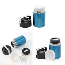 마켓보스샵 간편조리 보온죽통 1L 블루 스텐죽통