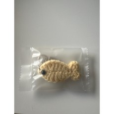 뽀슬냥냥 손뜨개인형 키링 야채 키링 뜨개인형 완제품 빽꾸 아이템 물고기, 1개, 노란 물고기, 5cm