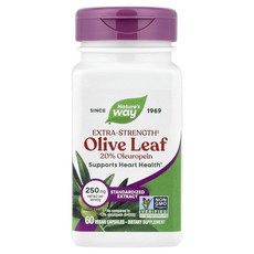 네이쳐스 웨이 올리브 리프 엑스트라 스트렝스 20% 올유로핀 250mg 60 베지캡슐, 성인남녀공용, 알약/캡슐, 5개