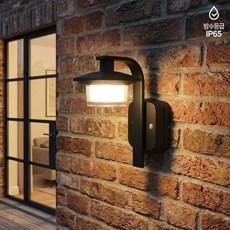 더쎈 LED 하늘집 사각 센서 벽등 15W 방수 실내 외 카페 테라스 벽부등, 사각 전구색 1개