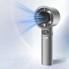 Detao 휴대용 손선풍기 무소음 핸디 선풍기 무선 초강력 선풍기 120단계 풍속 조절 Type-C 충전, 그레이