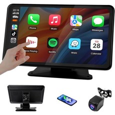 7인치 무선 애플 카플레이 화면 차량용 휴대용 차량 라디오 및 안드로이드 오토 1080p 후방 카메라 GPS 미러 링크 음성 제어 FM 전송 SDTF 인터페이스 지원, 7 inch