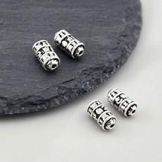 비즈톡 [SVP-07-21]순은펜던트 실버925 육자진언 옴자기도바퀴원통 11x5.5 (내경1.6mm) 옴자펜던트