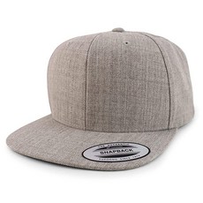 Armycrew 오버사이즈 XXL 구조화된 빈 플랫빌 스냅백 캡 헤더 그레이. 8