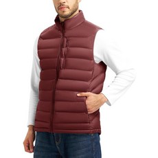 TBMPOY 남성용 경량 퍼퍼 조끼 아우터웨어 푹신한 겨울 따뜻한 지퍼 아웃도어 민소매 재킷 러닝 여행용