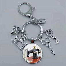 재봉틀 가위 자자르기용 자 커브형 유리 열쇠고리 재단사 선물, 1개, 7. Silver7