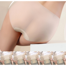 유가티 여성 심리스 팬티 아이스쿨 실크 누디 햄팬티 5장