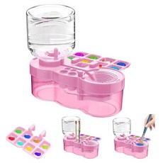 해외 JEChrochen 2025 업그레이드 페인트 브러시 클리너 도구 린서 컵 페인팅 흐르는 물 순환 미술 용품 아크릴 수채화 및 수성 창의적인 선물 성인 아티스트 초보자 아, 핑크.