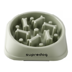 SUPREDOG 강아지 반려견 설사 급체방지 슬로우보울 밥그릇 천천히먹기 식기, 1개, 카키