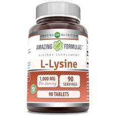 어메이징포뮬러 엘라이신 효능 1000mg+비타민 NonGMO 글루텐프리, 1개, 90정