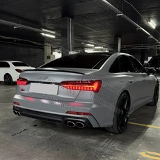 아우디 A6 C8 19-22 리어 윙 ABS 스포일러 광택 블랙 카본 외관 바디 키트 호환, 카본 파이버 룩