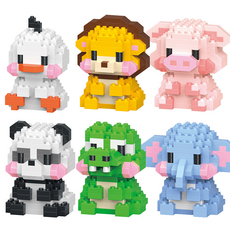 [블럭킹] 나노블럭 귀여운 동물 캐릭터 블럭 6종 모음 어린이 KC인증 BK043, 1개, A. 6종 BOX