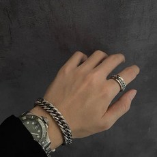 HYC 韓國 嘻哈 古巴手鍊 男生 鈦鋼 不掉色 手飾