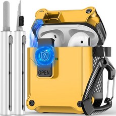 Pohgelan 에어팟 프로 3 케이스와 호환 클리닝 키트가 있는 마그네틱 자동 잠금 장치 Magsafe 커버와 호환 - 다크 그린, Airpods Pro 1st/2nd, A-a-블랙