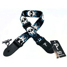 Perri's 藍色火焰骷髏 吉他背帶 附贈原廠 pick, 1個
