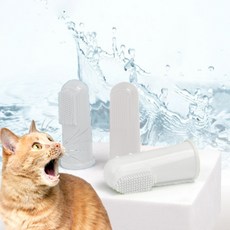 미니 애완동물 손가락 칫솔 동물 치약 강아지 고양이, 1개, 상세페이지 참조