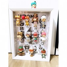 娃娃の家 小野二代HIRONO小小的使壞盲盒框收納盒 展示框防塵 娃娃相框展示盒 娃娃展示框 透明收納相框, 1個, 黑色B款,30*40釐米