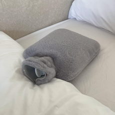 WOOWAY 超親膚絨毛高密度防爆熱水袋 A2-2 暖手袋 熱敷袋 冰敷袋 居家用品, 1個, 灰色2000ml,現貨