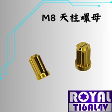 【瘋螺絲】ROYAL鈦合金螺絲 M8天柱螺母/排氣管缸頭 P:1.25 雪花頭 64鈦/正鈦/鈦合金 出貨附發票 土豪金, 1個