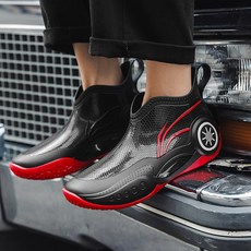 TIMEPURE 패션 남녀 공용 숏 레인부츠 방수 및 미끄럼 방지 기능 주방 아웃도어 낚시용 커플 고무신