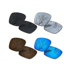 ToughAsNails Oakley Catalyst Pack-BSBI1용 편광 교체 렌즈 4개 세트 322241, 블랙 & 실버 크롬 & 브라운 브론즈 & 아이스 블루