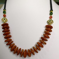 天然老蜜蠟平安扣吊墜套組，時尚百搭款，戒口可調，紫光燈驗真