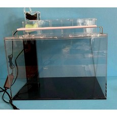 壓克力魚缸帶過濾自動循環免換水族箱，含滴流盒組、三排藍白燈、全罩蓋、L型潛水泵攔魚柵, 1個