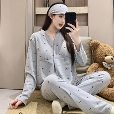 새로운 데롱 임산부 풀오버 산후복 고정 가슴 패드 3종 세트 임산부 가을 겨울 보온 수유복 퇴원복