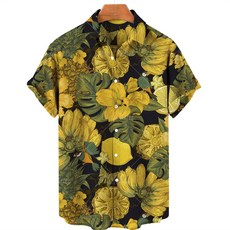 레몬 하와이안 남방 여행 셔츠 빈티지 클래식 댄디 루즈