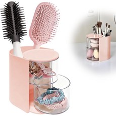 헤어 액세서리 정리함 및 브러시 2겹 클리어 클립 귀걸이 목걸이용 회전식 작은 보석 상자 여자 정리함을 위한 최신 선물, White