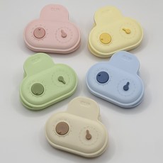 아윤 날짜 표시 다이얼 안심보관 밀봉 봉지집게 5P, 혼합색상, 1세트