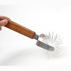 위생적인 스텐 피자롤러 스파이크 우드핸들 도우스파이크 피자스파이크