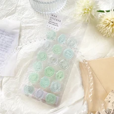 18pcs 빈티지 왁스 인감 스탬프 스티커 DIY Scrapbooking 저널 플래너 장식 편지지 봉투 씰링 태그, 03 C