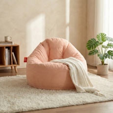 보니타 그란데 B987K 허그핏 말랑 스웨이드 빈백소파, 살몬