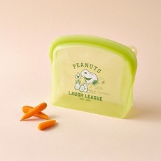 락앤락x피너츠 스누피 프리미엄 실리콘 지퍼백 2L (LWP620GRN), 1개