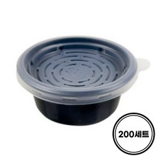70파이 소 검정 국내제조 쌈장 새우젓 간장 소스 용기 일회용 포장용기, 1세트, 200개